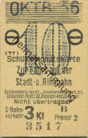 Berlin - Schülermonatskarte Zur Fahrt Auf Der Stadt- U. Ringbahn - 3. Klasse S-Bahnverkehr Preisstufe 2 1936 - Europe