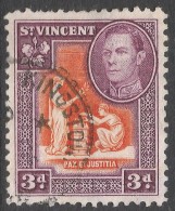 St Vincent. 1938-47 KGVI. 3d Used. SG 154 - St.Vincent (...-1979)