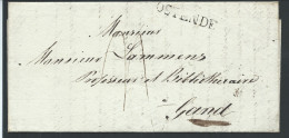 L 1.7.1824 Marque OSTENDE + "4" Pour Gand - 1815-1830 (Holländische Periode)