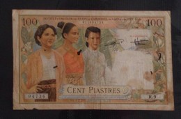 Indochine Indochina Viet Nam Vietnam Laos Cambodia 100 Piastres Banknote 1953 - P#108/ 02 Images - Indochina