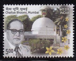 India MNH 2013. Chaitya Bhoomi,  Memorial To B R Ambedkar, Plant, Flower, - Unused Stamps