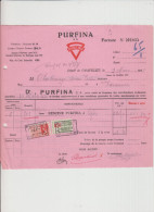 CHATELET - PURFINA - FACTURE DE BENZINE  - 9/3/1935 - Straßenhandel Und Kleingewerbe