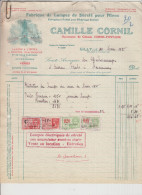 GILLY - CAMILLE CORNIL - FABRIQUE LAMPES POUR MINES - FACTURE  -  30 /3/1935 - Petits Métiers