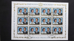 Luxemburg 1036 KB/sheet Oo/ESST, Hochzeit Von Erbgroßherzog Henri Und Erbgroßherzogin Maria Teresa - Blocs & Feuillets