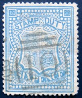 VICTORIA 1879 6d Stamp Duty USED ScottAR33a CV$35 Perforation : 12 - Gebruikt