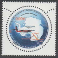 TAAF :Aviation - Vols "Twin Otter" En Antarctique - 1vion, Carte Avec Tracé Des Vols - - Unused Stamps