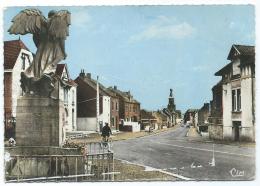 CPSM COLORISEE BERLAIMONT, LE MONUMENT ET RUE DU 5 NOVEMBRE, NORD 59 - Berlaimont