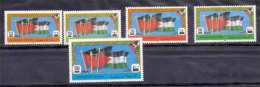 1995 Palestinian Flags Overprint Files Complete Set 5 Values MNH  (Or Best Offer) - Palestine