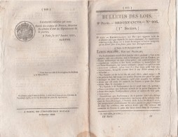 Bulletin Des Lois N° 207 - 1833 Ecoles Maistrance Brest, Toulon Rochefort, Poste Lettres Pour Espagne Portugal Gibraltar - Décrets & Lois