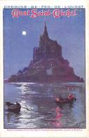 Publicité: Thème: Affiche. Illustrée   Chemin De Fer De L'Ouest.  Mont Saint Michel - Publicité