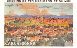 Publicité: Thème: Affiche. Illustrée  Chemin De Fer D'Orléans Et Du Midi. Carcassonne - Publicité