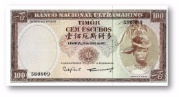 TIMOR - 100 ESCUDOS - 25.4.1963 - UNC - P 28 - Sign. 8 - REGULO D. ALEIXO - PORTUGAL - Timor
