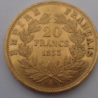 20 FRANCS OR EMPEREUR NAPOLÉON III 1853A - Sonstige & Ohne Zuordnung