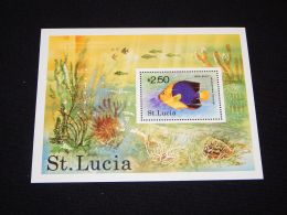 St.Lucia - 1978 Fishes Block MNH__(THB-3294) - St.Lucia (...-1978)