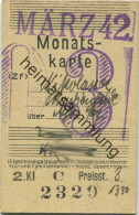 Berlin - Monatskarte - Nikolassee Marienfelde - 2. Klasse Preisstufe 3 13.30RM 1942 - Europa