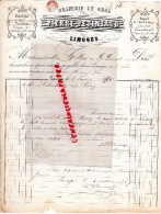 87 - LIMOGES - FACTURE PIERRE PETINIAUD- DRAPERIE EN GROS-FABRIQUE FLANELLES DROGUETS-1870 - 1800 – 1899
