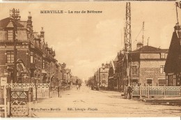 Merville-la Rue De Bethune-passage A Niveau-cpa - Merville