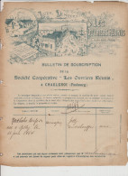 FAUBOURG - LES OUVRIERS REUNIS - BULLETIN DE SOUSCRIPTION - 10693 - Straßenhandel Und Kleingewerbe