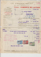 MARCHIENNE AU PONT -LE FERROCIMENT -CIMENT DE LAITIER FACTURE - 1943 - Straßenhandel Und Kleingewerbe