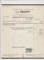 HEUSY VERVIERS - J.J DEMONTY - COURROIERIE HEUSYTOISE -FACTURE - 1958 - Straßenhandel Und Kleingewerbe
