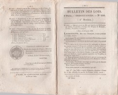 Bulletin Des Lois N° 210 - 1833 - Bulles Canoniques Evêques Beauvais, Verdun, Versailles Et Langres, Brevets Invention - Décrets & Lois