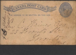 CANADA, Postcard 1882 1c  Shield Below 1s - 1860-1899 Reign Of Victoria