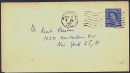 CANADA, Postcard 1953 5c Envelope To New York, Fine - 1953-.... Regering Van Elizabeth II