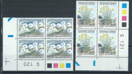 Groënland 1989, N°185/186 Neufs En Bloc De 4 Avec Marque, Fleurs Protégées - Unused Stamps