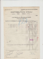 MONCEAU SUR SAMBRE - DISTRIBUTION D'EAU  - FACTURE - JANVIERS 1946 - Artigianato