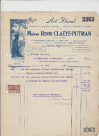 IXELLES - MAISON HENRI CLAEYS/PUTMAN - ART FLORAL - FACTURE - 1926 - Ambachten