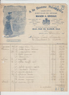 BRUXELLES - MAISON A. BRICOUX - A LA BONNE MENAGERE - FACTURE - 1925 - Straßenhandel Und Kleingewerbe
