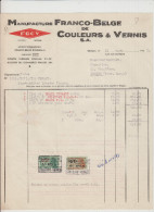 BRUGES - MANUFACTURE FRANCO /BELGE COULEURS ET VERNIS - FACTURE - 1953 - Ambachten