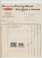BRUGES - MANUFACTURE FRANCO /BELGE COULEURS ET VERNIS - FACTURE - 1953 - Old Professions