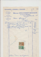 SOMZEE- MAISON DELCOURT - FACTURE SERRURE/FER/QUINCAILLERIE - 1952 - Petits Métiers