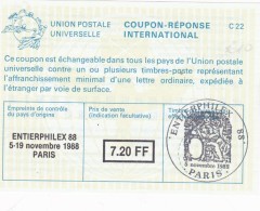 FRANCE  COUPON REPONSE  INTERNATIONAL PARIS 1988 - Antwoordbons