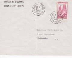 FRANCE  1958 LETTRE DE STRASBOURG CONSEIL DE L´EUROPE - Cartas & Documentos