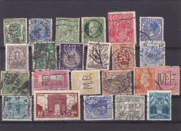 # 127  PERFINES  STAMPS, PERFORED,  LOT 23 STAMPS FROM AUSTRIA. - Perfins