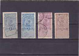 #128  FISCAUX REVENUE STAMPS, 4X STAMPS, KING FERDINAND, ROMANIA. - Fiscales