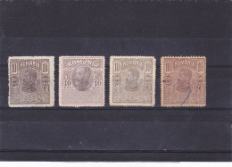 #128  FISCAUX REVENUE STAMPS, 4X STAMPS, KING FERDINAND, ROMANIA. - Revenue Stamps