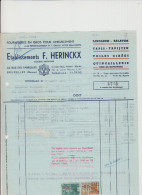 BRUXELLES - F.HERINCKX - FOURNITURES EN GROS AMEUBLEMENT - FACTURE - 1951 - Straßenhandel Und Kleingewerbe