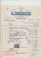 CUREGHEM/BRUXELLES - E.VANPOUCKE - QUINCAILLERIE/FERRONNERIE - FACTURE - 1953 - Petits Métiers