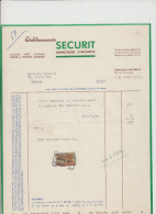 MARCINELLE - SECURIT - EXTINCTEURS INCENDIE - FACTURE - 1952 - Ambachten