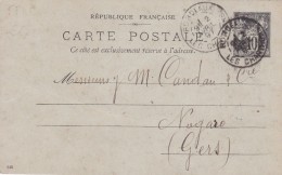 FRANCE  1897 ENTIER POSTAL DE BORDEAUX - Cartoline Postali Ristampe (ante 1955)