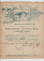 CHARLEROI - LES OUVRIERS REUNIS - BULLETIN DE SOUSCRIPTION - 10737 - Petits Métiers