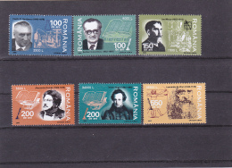 #129    LEONARDO DA VINCI, VICTOR HUGO, ETC, 2002, Mi.#5641/46 , MNH**,  ROMANIA. - Ongebruikt