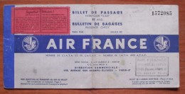 Air France : Ancien Billet De Passage Et Bulletin De Bagages - Billetes