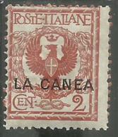 LA CANEA 1905 SOPRASTAMPATO D´ITALIA ITALY OVERPRINTED CENT. 2 C VARIETA´ VARIETY MNH - La Canea