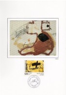 1992 - Encart"L'ART CONTEMPORAIN"- Antoni TAPIES-Tp 2782-  Images Imp Sur Soie - Doc Musée National Art Moderne - 1990-1999