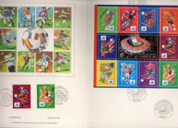 1998 - Encart "COUPE DU MONDE DE FOOT 1998" - Feuillet N°19 + Tp 3130/3131 + Bloc CNEP 1998 N°26 - Image Sur Soie - 1990-1999