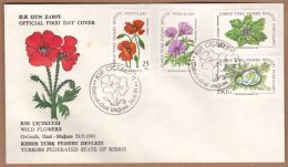 AC - NORTHERN CYPRUS  FDC -  FIELD FLOWERS 28 SEPTEMBER 1981 - Storia Postale